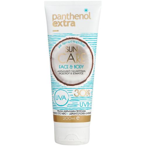 Medisei Panthenol Extra Sun Care Face & Body Milk Spf30 Αντηλιακό Γαλάκτωμα Υψηλής Προστασίας για Πρόσωπο & Σώμα, με Άρωμα Καρύδας 200ml